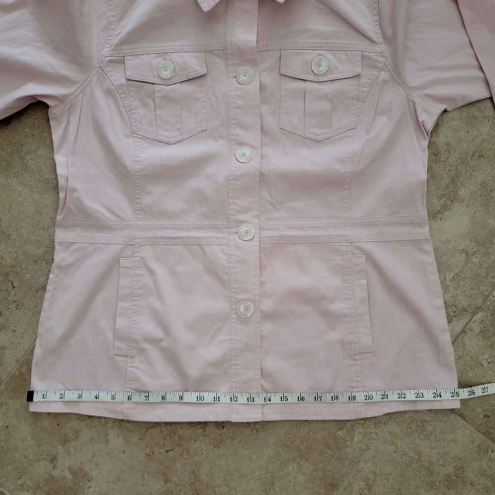 NWOT XL 100% Cotton Button-Front Shirt Jacket in Soft Pink Christopher & Banks - Picture 10 of 14